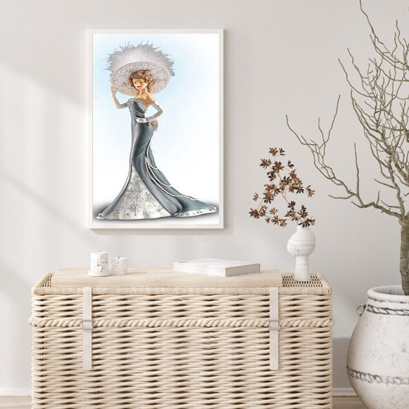 Elegant Lady Oil Paint By Numbers DIY Handpainted on Canvas Home Decoration