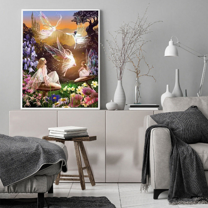 DIY Oil Paint by Numbers Flying Fairy Hand Painted Acrylic Coloring Drawing Kit