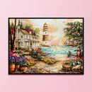 11CT Full Embroidery Kit Stamped DIY Sea Lighthouse Cross Stitch Ornaments