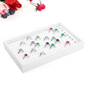 Velvet Earrings Ear Studs Display Stand Holder Organizer Rack (White)