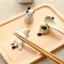 Fork Rest Beautiful Lucky Cat Ceramic Japanese Chopsticks Holder Cutlery Stand