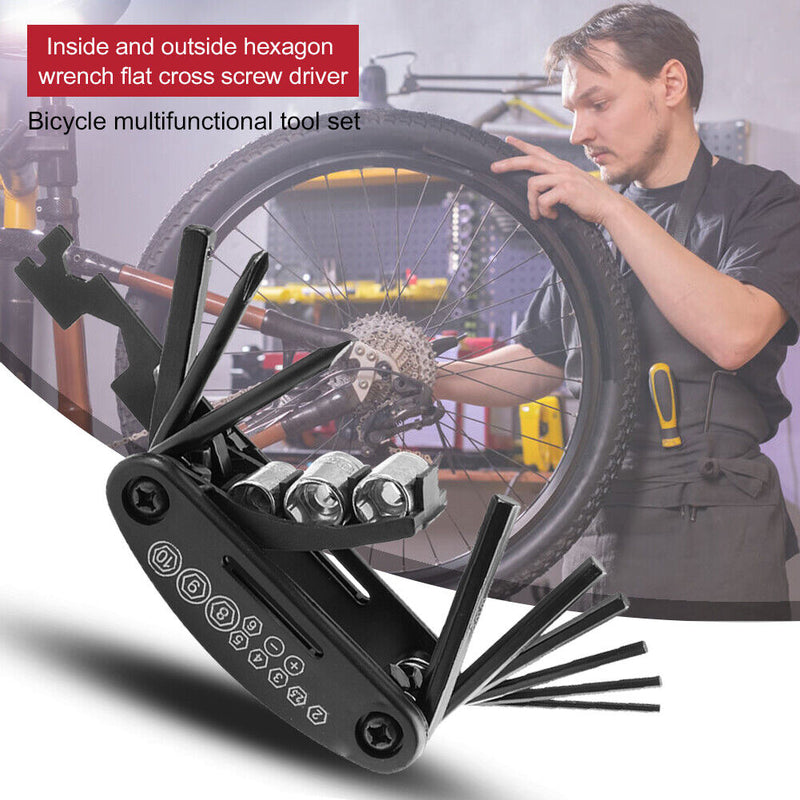 Mountain Bike Folding Multitool 16"" 1 Bicycle Repair Tools with Hexagon Wrench
