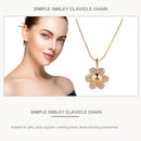 Alloy Diamond Smile Flower Necklace Crystal Jewelry Pendants for Women
