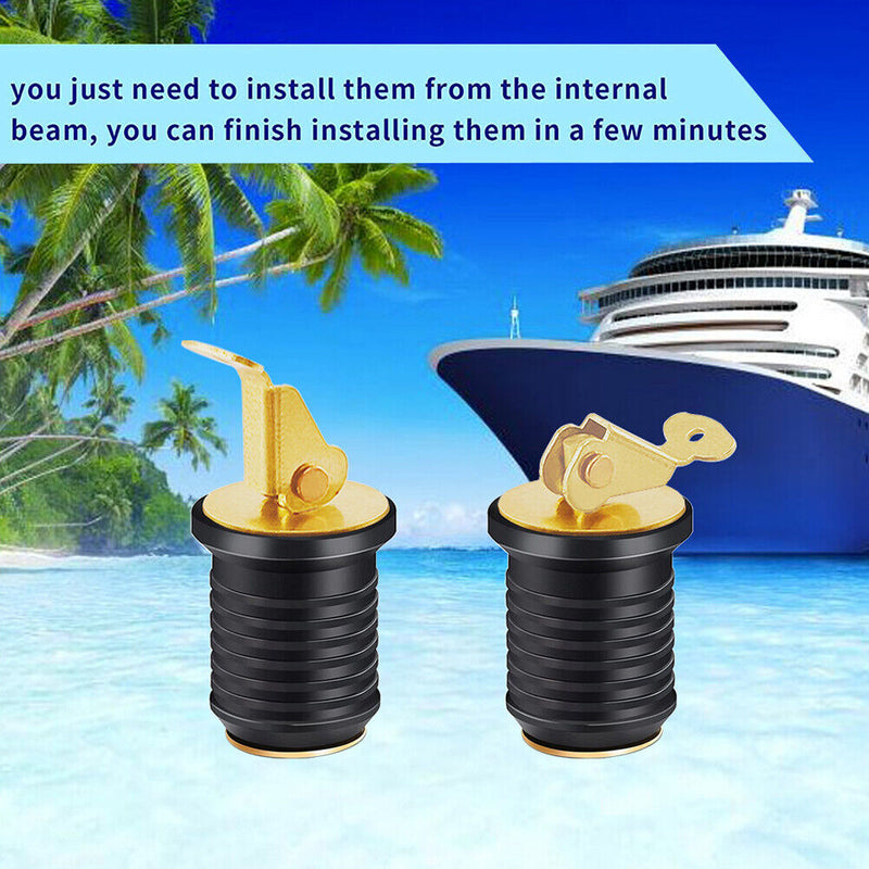 Brass Screw Compression Plug Drain for Yacht Boat Marine Plug Socket (19mm)