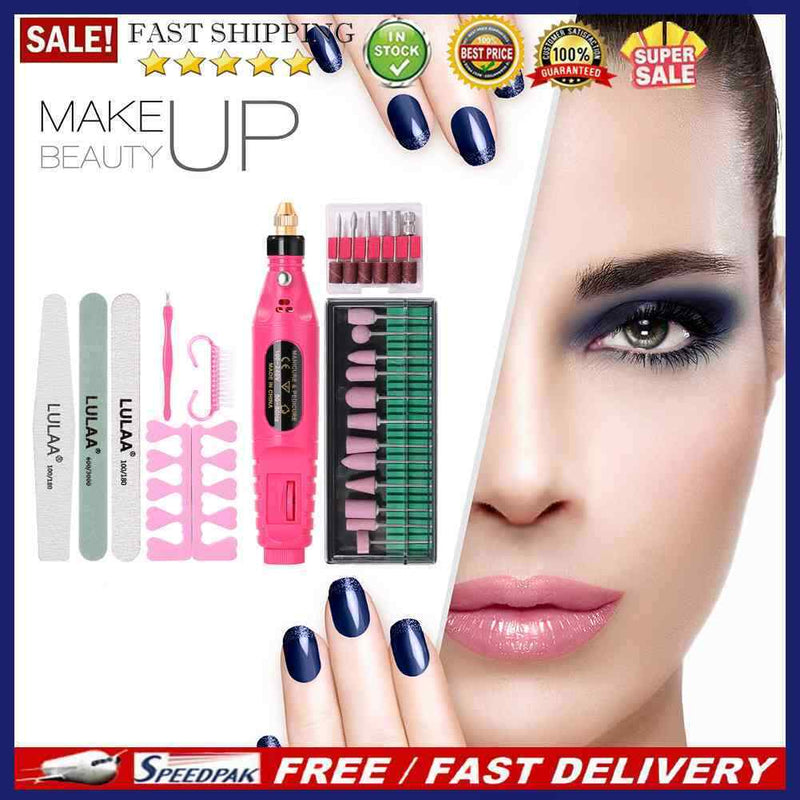 Pro Electric Nail Drill Machine Manicure Set Nail Gel Polishing Remover File