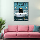 Hand Painted on Canvas DIY Cat in Bathtub Oil Paint By Numbers Drawing Kit Craft
