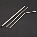 3/5pcs Reusable Metal Bent Straight Drink Straw Clean Brush Pouch Tool (A) Newly