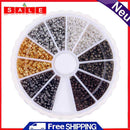 3000pcs 6colors/box 2mm brass round end squeeze beads for jewelry accessories
