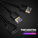 High Speed PC Front Panel Cable Adapter 20Pin to 2 Port USB 3.0 with Fixed Foot