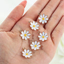 Enamel earring charms Flower Pendants Flower Charm Daisy Charm Daisy Flower