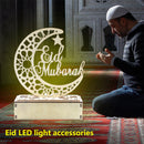 Hollowed Moon LED Light Ramadan EID Mubarak Islam Muslim Party Supply Craft Lamp