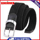 Women Men Woven Elastic Canvas Braided Stretch Straps Simple Pin Buckle Belt