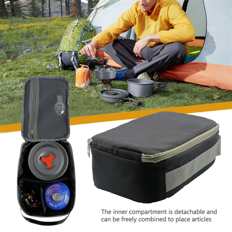 Outdoor Tableware Storage Bag Camping 600D Oxford Picnic Dinnerware Carrying Bag