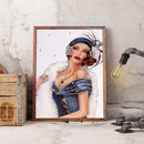 5D Diamond Embroidery Fashion Lady Mosaic Round Diamond Painting for Wall Gif