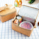 Rattan Portable Lunch Bag Insulated Thermal Camping Picnic Food Container Newly