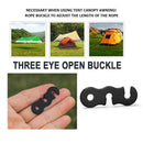 20pcs Outdoor Camping Tent Parachute Cord Rope Buckle Fastener (Black) Newly