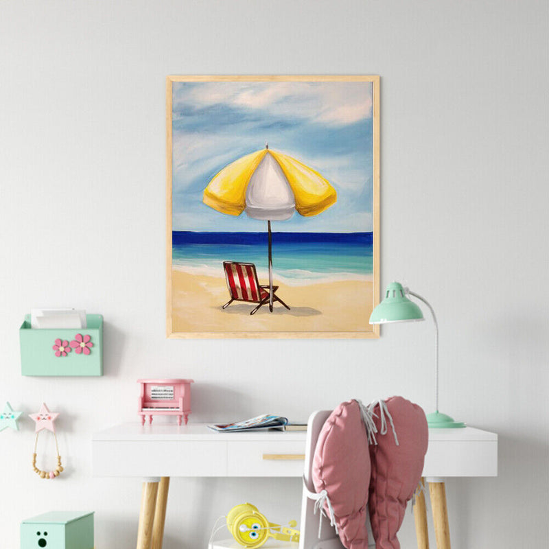 Beach Lounger Oil Paint By Numbers Kit DIY Acrylic Painting on Canvas Frameless