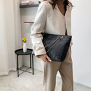 Women Embroidery Thread Plaid Top-handle Bag Female Chain Large Capacity Handbag
