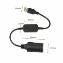USB Cable Auto 5V To 12V Power Adapter Female Plug Converter Car Lighter Socket