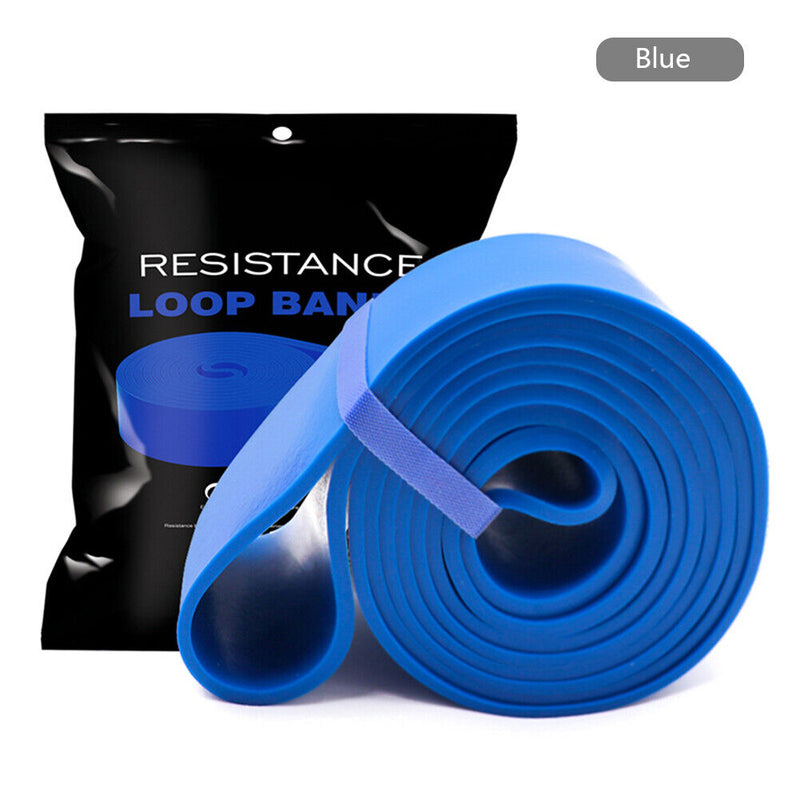 Elastic Resistance Band Exercise Gym Fitness Strength Belt (Blue 64mm)