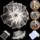 Christmas Favor Organza Gauze Sachet White Pouches Gift Bags Drawstring Pocket