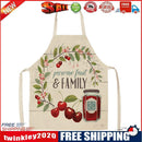 Family Print Kitchen Linen Apron Waterproof Home Cleaning Bibs (68x55cm)