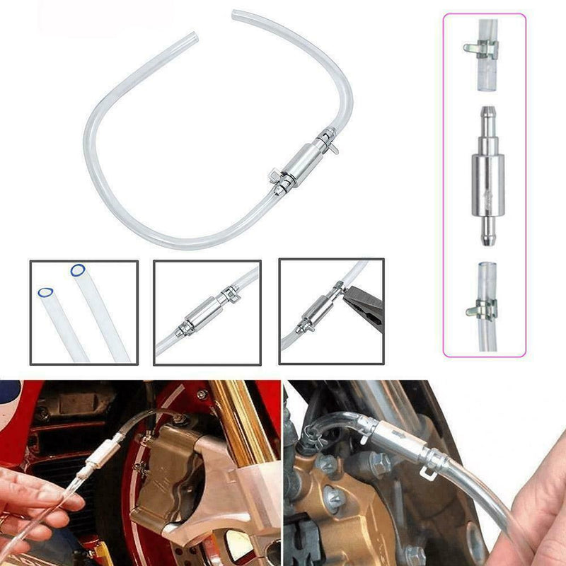 Motorcycle Car Clutch Brake Bleeder One Way Valve &Tube Kit Bleeding Tools V8I5