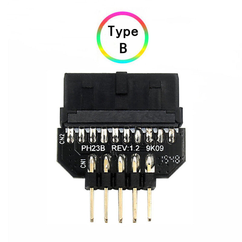 USB 3.0 20-Pin to USB 2.0 9-Pin Adapter Front Panel Connector Converter (B)