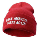 MAGA Donald Trump Hat Winter Knit Red Beanie Make America USA Again Cap T4S9