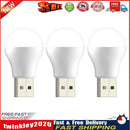 3pcs USB Plug Night Bulb Small Book Lamps LED Reading Light (White Light) Newly