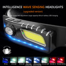 Sensor Headlight Rechargeable XPE COB LED Camping Flashlight Headlamp Torch