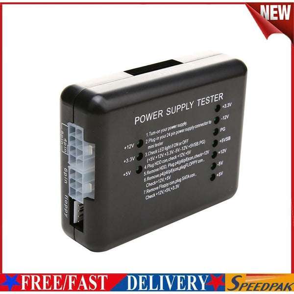 PC Power Supply Tester with 20/24 Pin SATA  HDD Connectors #F