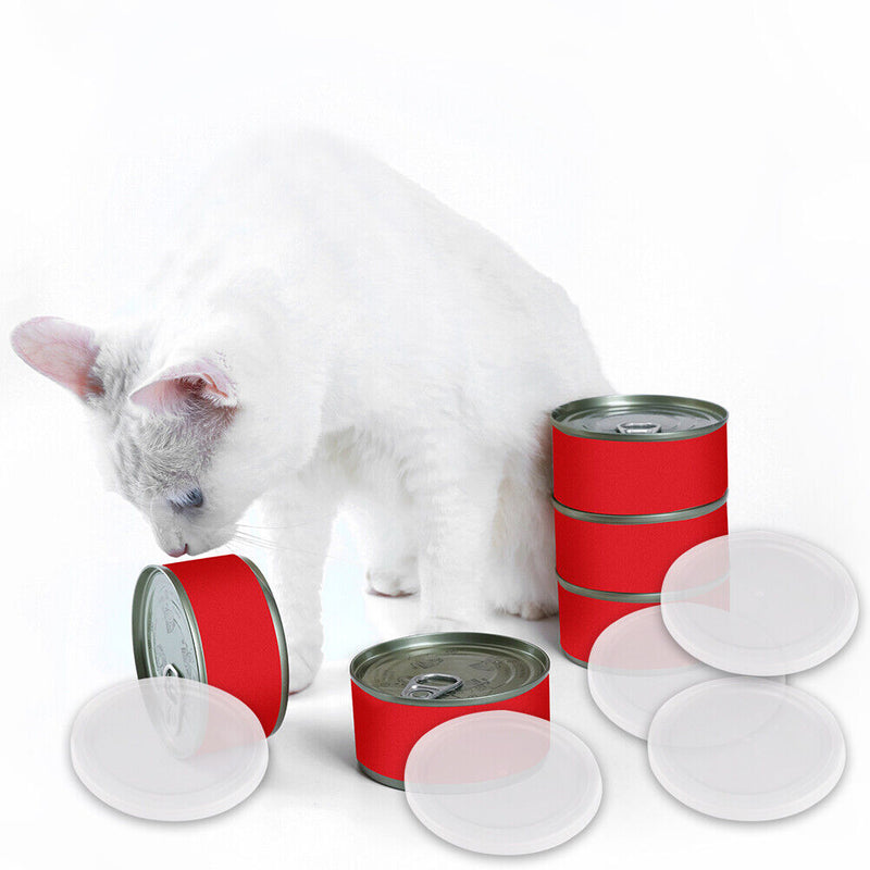 5pcs Reusable Food Storage Tin Cover Cans Lids Round Dog Cat Canned Sealing Cap