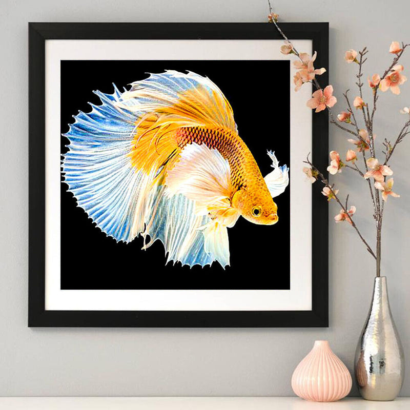 DIY Diamond Goldfish Full Round Drill Mosaic Wall Art Picture of Rhinestone