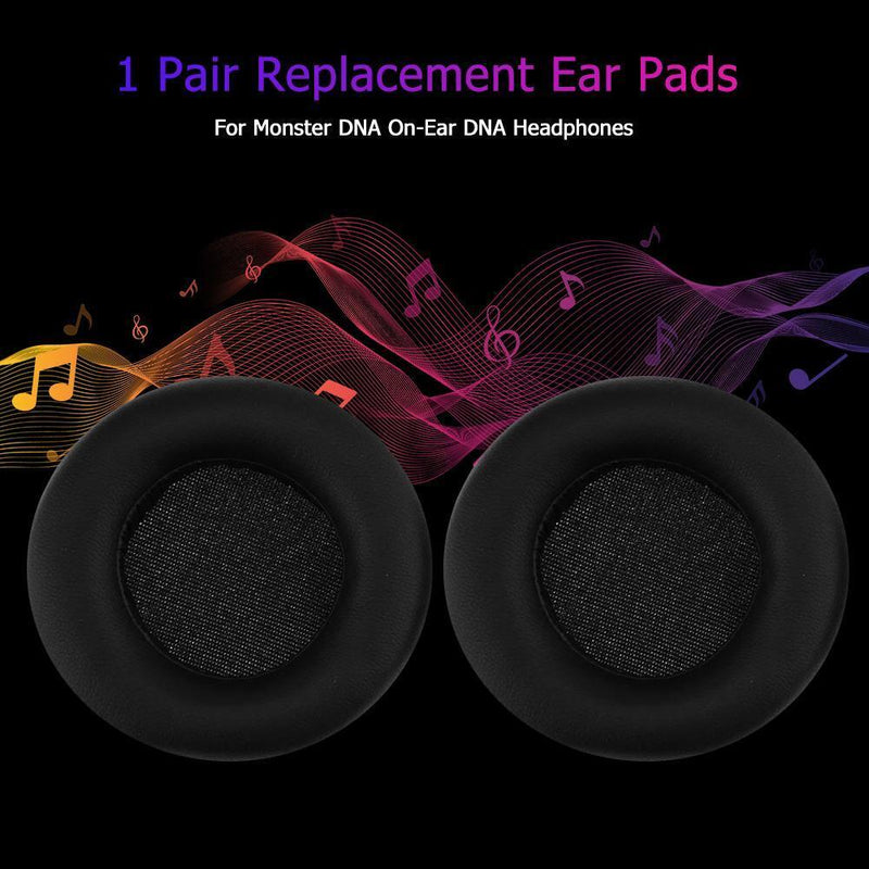 1 Pair Replacement Ear Pads Cushions Case for Monster DNA Headphone (Black)