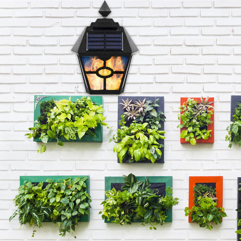 LED Solar Wall Light Retro Flame Torch Lamp Outdoor Waterproof Garden Lamp Newly