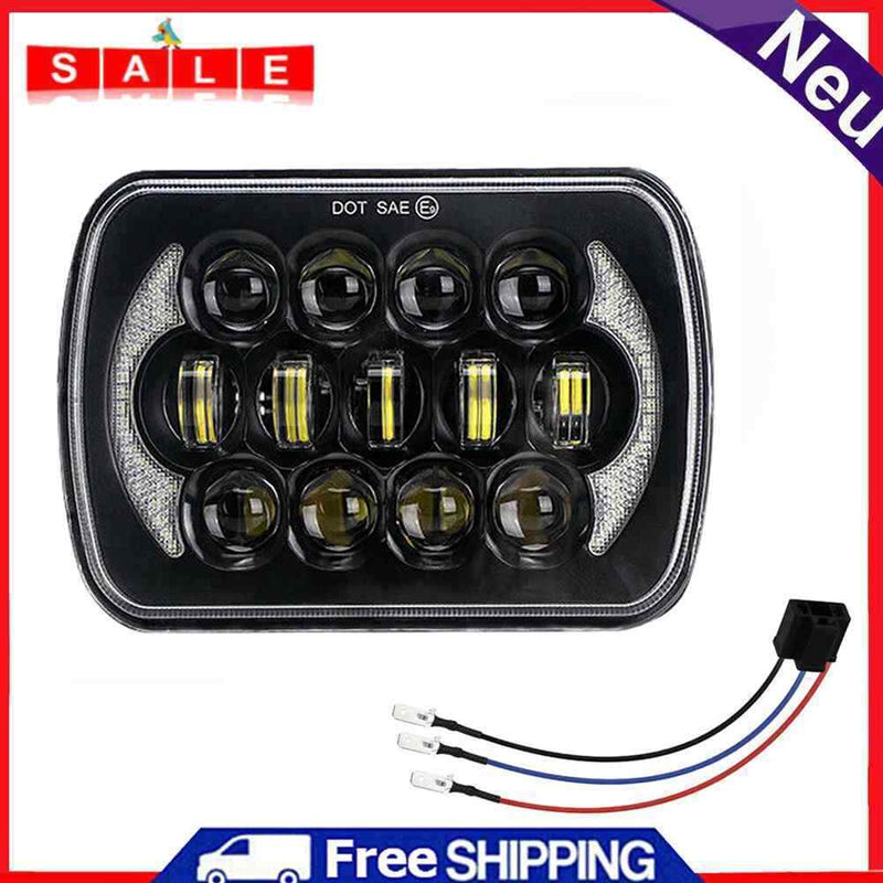 5x7 inch LED Headlight for Jeep 300W Headlamp with High Low Beam DRL Turn Signal