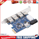 PCI-E X1 to USB3.0 Riser Card PCI Express USB3 4 Port Expansion Adapter Kit