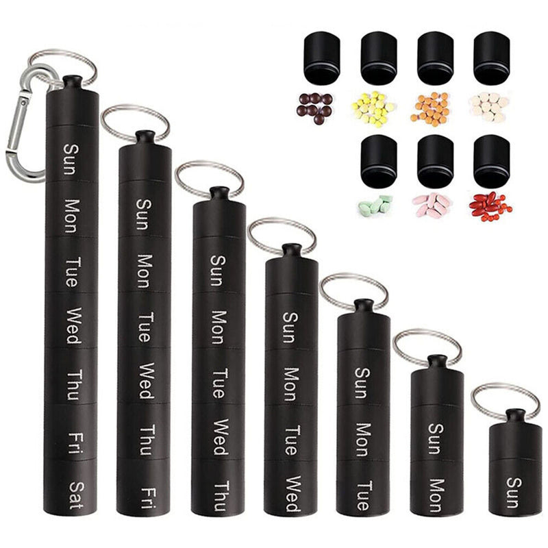 Medicine Box Weekly Tablet Holder with Keychain Separable Travel Pill Stora
