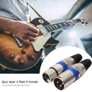 8pcs 3Pin XLR Connector Microphone Plug Male Female Adapter MIC Wire Connec
