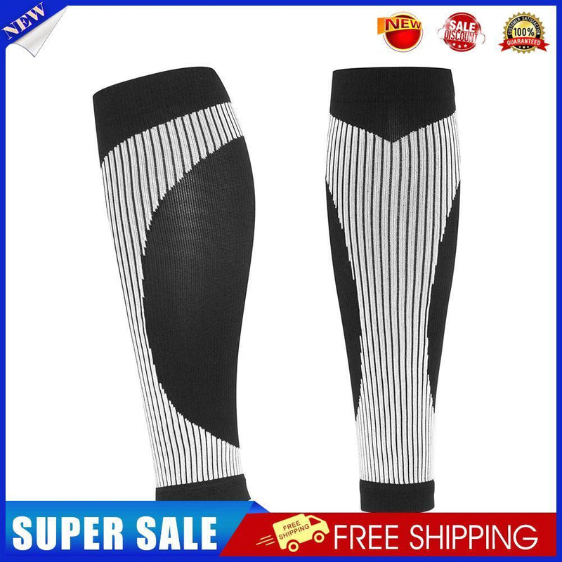 1 Pair Sports Leg Guard Cover Men Women Calf Compression Socks (Black L/XL)
