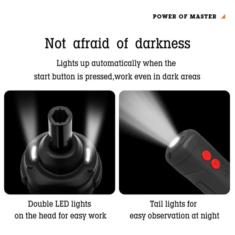 Manual Multifunctional Electric Screwdriver Big Torque with LED Light Repair Kit