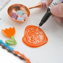 100pcs Octagon Seal Wax Beads Seal Stamp Beaded Envelope (Bright Orange) Newly