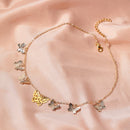 Fashion Butterfly Pendant Choker Statement Metal Chain Necklace Women Jewelry
