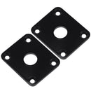 2pcs Guitar Output Jack Socket Square Plates for LP Guitar Bass (Black) Newly