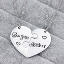 2pcs Love Heart Pendant Splice Daughter Mother Chain Necklace Women Jewelry