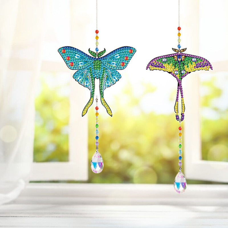 #A 2pcs Crystal Light Catcher DIY Diamond Mosaic Prisms Pendant Rainbow Chaser