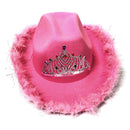 Western Style Cowboy Hat Warped Brim with Sequin Decoration Crown Cowgirl Hat`