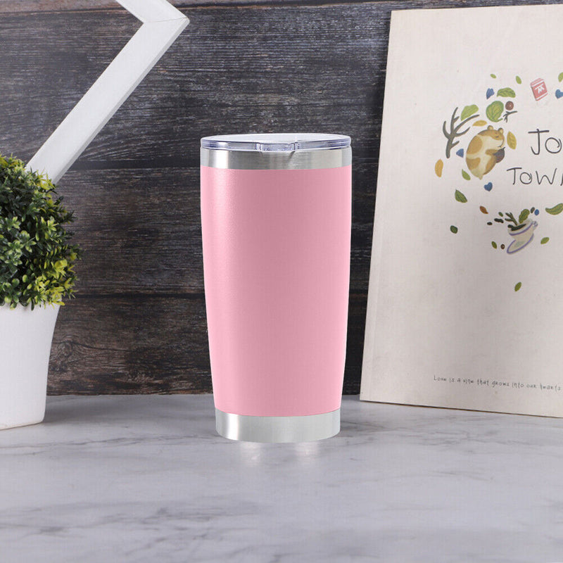 Thermal Car Mug Cup Stainless Coffee Vacuum Insulated Water Bottle (Pink)