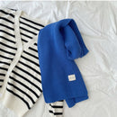 Solid color Klein blue Wrap Bandana Shawl Knitted long scarf Wool warm scarf